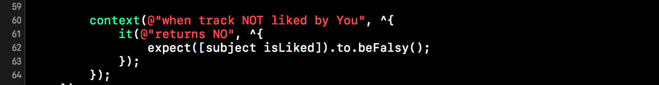 An example of a test using Specta